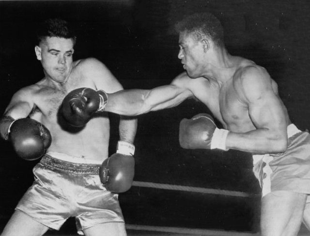 1952 American Olympic Boxing Championships Sanders vs Scheberies Press Wirephoto