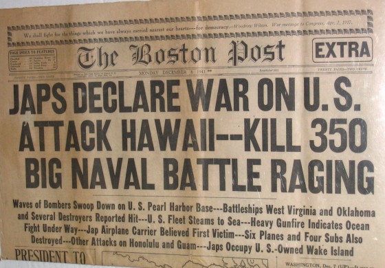 Pearl Harbor Newspaper Headline