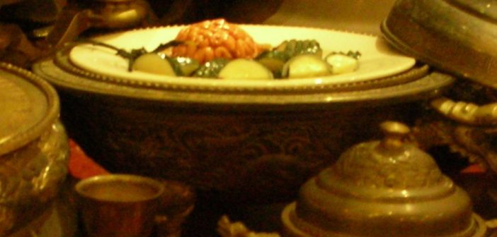 Simulated monkey brains displayed at Tao Heung Museum of Food Culture, Hong Kong, as part of a Manchu Han Imperial Feast