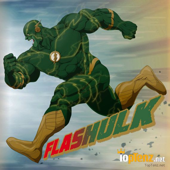 The Flash and The Hulk Mashup as FlasHulk