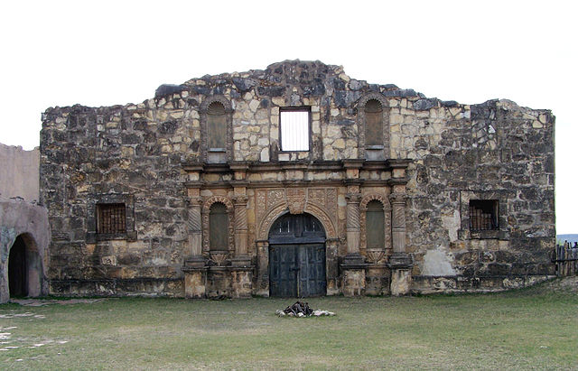 The replica of the Alamo at Alamo Village located north of Brackettville, Texas, United States.
