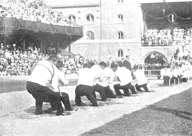 Tug of war was contested as a team event in the Summer Olympics at every Olympiad from 1900 to 1920